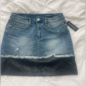 NWT Blank NYC Blue Distressed Denim Mini Skirt